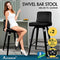 ALFORDSON Bar Stools 2Pcs Swivel Counter Stool 65cm Seat Height Kitchen Dining Chair Bar Chair with Footrest and Adjustable Leg levelers for Home Bar Dining Room