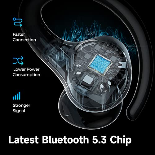 SoundPEATS Wings2 Wireless Sport Headphones, Bluetooth 5.3 Over-Ear Wireless Earbuds with Ear Hooks, Sweat-Proof Earphones for Running & Workouts, 13mm Driver, Built-in Mic, App, Comfort Fit, 30Hrs