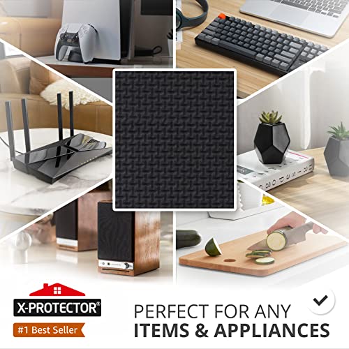 Non Slip Furniture Pads X-PROTECTOR – 4 PCS Furniture Grippers 4x5 for Appliances - Ideal Self-Adhesive Rubber Feet for Furniture Feet – Non Skid Furniture Pads Floor Protectors!