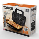 Tower T27031 Deep Filled Sandwich Maker with Non-Stick Coated Plate and Automatic Temperature Control, 900W, Stainless Steel