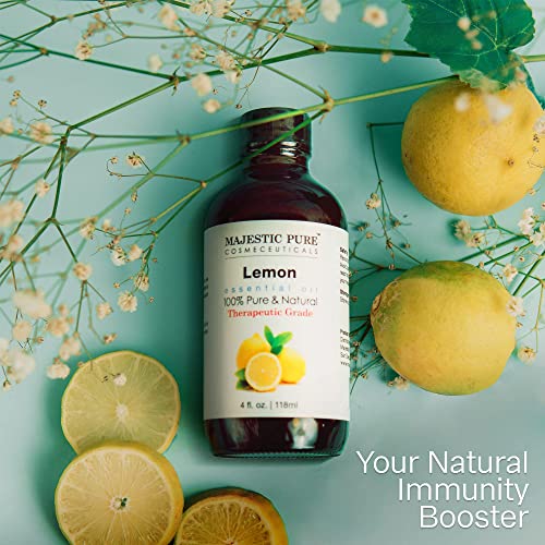 Majestic Pure Lemon Oil, Therapeutic Grade, Premium Quality Lemon Oil, 4 fl. oz