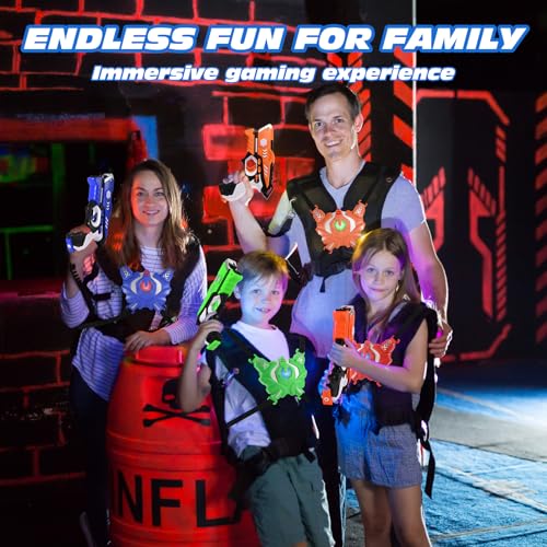 EchoPlan Laser Tag, Laser Tag Guns Toy Set of 4 with Vests, Upgraded Infrared Laser Tag Guns Toys for Kids, Lazer Tag Toys for Boys Indoor Outdoor Game, Toys for Kids Ages6 7 8 9 10 11 12+Year Old Boy