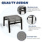 Deugold Outdoor Patio Ottoman Seat Textilene Portable Metal Footstool Portable Footrest Patio Chairs 2 Set Grey