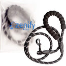 Zenify Pets Dog Lead - Durable Strong Chew Resistant Slip Lead Nylon Rope Padded Handle Mountain Climbing Harness Pet Puppy Training Slipknot Leash for Walking [1/2 inch 1.2cm Thick] (Black 4ft)