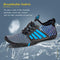 WateLves Water Shoes Mens Womens Beach Swim Shoes Quick-Dry Aqua Socks Pool Shoes for Surf Yoga Water Aerobics, B/Blue Gray, 8.5 Women/7 Men