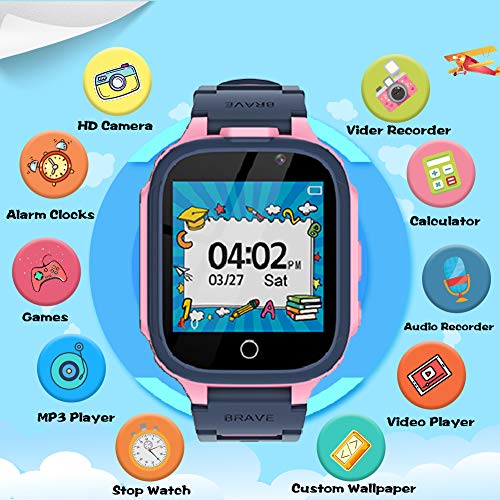 Kids Smart Watch Boys Girls with 24 Games Dual Camera 1.44" Touch Screen Music Player Video Recorder 12/24 hr Pedometer Alarm Clock Calculator Flashlight Stopwatch Electronic Learning Education Toys
