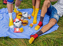 Rainbow Socks - Men Women Funny Meal Socks Box - 5 Pairs - Burger Fries Bier - Size S/M ( AU Woman 5-9 / Man 3-7)