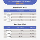 LEVSOX Plus Size Compression Socks for Women Men Wide Calf Extra Large 15-20 mmHg Knee High Support Sock for Nurses Pregnant Travel, 3 Pairs/Tie Dye, Large