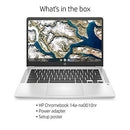 HP Chromebook 14-inch HD Laptop, Intel Celeron N4000, 4 GB RAM, 32 GB eMMC, Chrome (14a-na0010nr, Mineral Silver)