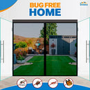 Magnetic Screen Door, French Door, Durable Fiberglass Double Door Screen Mesh Curtain to Keep Bugs Out
