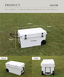 S'more Becool Cooler Box55 Large Cooler Box with Wheels 52L/55QT 52 Liters Hard Cooler Box for Camping, Fishing, Outdoors, Sports, Stylish, Cold Retention Pack Included, Mobile