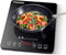 AMZCHEF Induction Hob, 2000 W Single Induction Hob with Slim Design, 10 Power Levels, 10 Temperature Settings, Safety Lock, 3-Hour Timer, Black