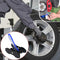 KGYMJR Car Brake Caliper Press, 360 Degree Swing Ratchet Hand Tool,Universal Automotive Ratcheting Brake Caliper Compress Piston Spreader Tools with 2 additional Steel Plates,Blue
