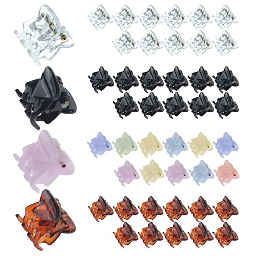 Proxima Direct Mini Hair Clips for Women Ladies Girls, 48 Pcs Small Hair Claw Clips Tiny Plastic Hair Claws Pins Clamps