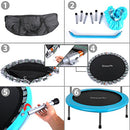 SereneLife Portable & Foldable Trampoline - 40" in-Home Mini Rebounder with Adjustable Handrail, Fitness Body Exercise, Springfree Safe for Kids - SLELT403