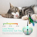 Beedove Interactive Cat Toys, 360 Degree Self Rotating Feather Robotic Cat Ball, USB Rechargeable Electric Kitten Toys with LED Lights and Funny Bird Sound for Indoor Cats/Pets