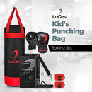 LoGest Punching Bag for Kids Boxing Set - Suitable for Kids Punching Bags 3-8 Years of Age - Boxing Gloves & Hand Wraps Included - Youth Children Boxing MMA Kickboxing Muay Thai Karate Punching Bag