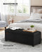 SONGMICS Storage Ottoman Bench, Bench with Storage, for Entryway, Bedroom, Living Room, Black ULSF088B01