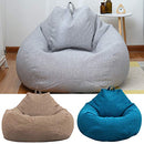 Bean Bag Cover with Handle and Side Pockets Lazy Bag Cover Washable Soft Fabric (Grey 70x80cm)