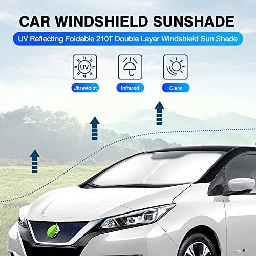 KUST Windshield Sun Shade for 2018-2023 Nissan Leaf Sunshade Window Sun Visor Protector Foldable Blocks UV Rays Keep Your Car Cooler