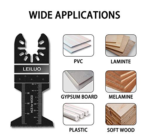 Oscillating Tool Blades LEILUO 50 Pack Wood Multitool Blades Fit DeWalt Bosch Milwaukee Craftsman Rockwell Fein Porter-Cable Chicago Ridgid Makita Ryobi