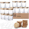 Candle Jars for Making Candles, 15-Pack 6 OZ Thick Glass Jars with Airtight Bamboo Lids and Sticky Labels, Clear Empty Candle Jars for Making Candles - Dishwasher Safe