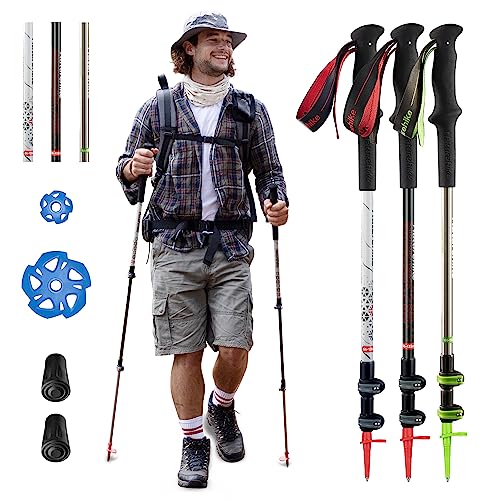 Naturehike Trekking Pole, Ultra-Light(185g) Telescopic Aluminum 7075 & Carbon Fiber Trekking Pole for Walking, Hiking, Climbing and Outdoors