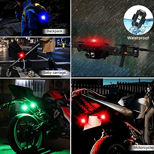 2 Pack LED Strobe Drone Light,7 Colors LED Aircraft Strobe Lights & USB Charging Night Warning Lights for Motorcycle, Dirt Bike, E-Bike, RC Car, RC Boat