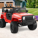Mazam Jeep Kids Ride On Car with 12V Battery Twin Motors and Remote Control Red