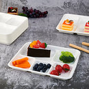 Vplus 100% Compostable 5 Compartment Plates 125 Pack Eco-Friendly Disposable Sugarcane 10 * 8 inch Bagasse School Lunch Tray Perfect for Boys and Girls