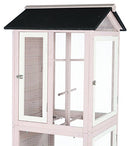 TRIXIE Outdoor Bird Aviary, 67-in Wooden Birdcage, 2 Perches, Ideal for Small Birds, Finches, Gray, (55952)