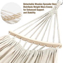 Chihee Cotton Hammock Large Soft Breathable Camping Hammock Holds Up to 660lbs Portable Tree Hammock with Detachable Spreader Bar Pillow 2 Strong Webbings 2 Carabiners Patio Garden Indoor Outdoor