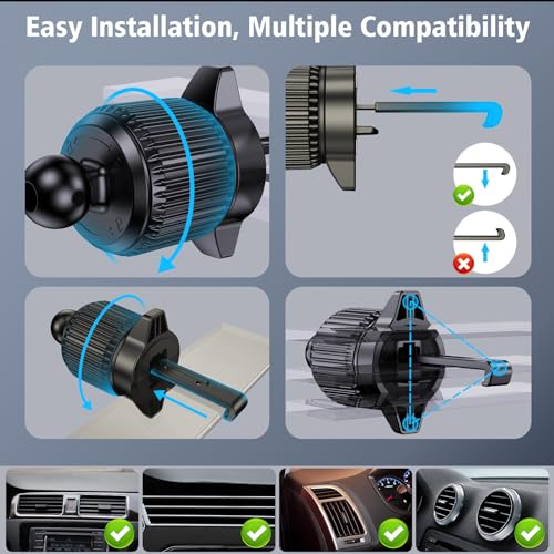 ZenGoose for MagSafe Car Mount Charger, 15 W Mobile Phone Holder Car with Charging Function for iPhone 15 Pro Max/14/13/12 Series, Charger with Cooling Fan