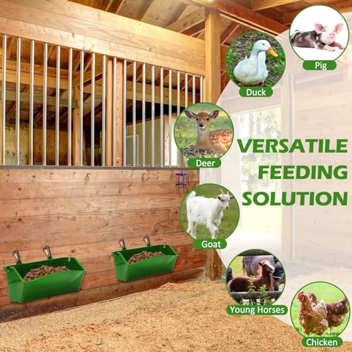 Sintuff 10 Pcs Goat Feeder 5 Quart Hanging Chicken Feeder Plastic Waterer Feed Bucket Fence Feeder Poultry Feeding Container with Clips Screws Poultry Chicken Goat Feeding Supplies