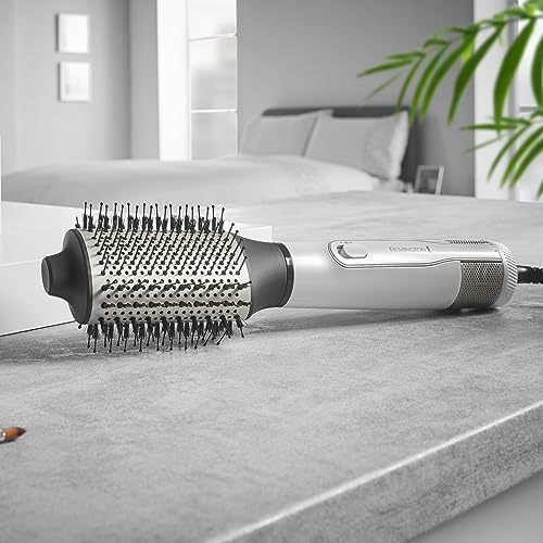Remington Hydraluxe Volumising Blow Dry Brush, AS8901AU, 1200W, 2-In-1 Hair Dryer and Volumiser, Hot Air Brush, Moisture Lock Ceramic-Coated Oval Barrel, 3 Heat & 2 Speed Settings, White