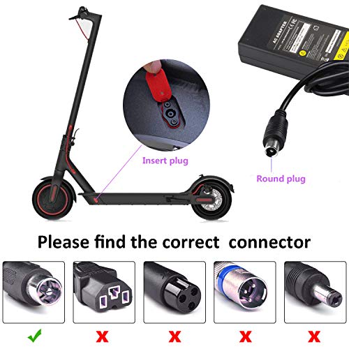 M365 Charger for Xiaomi Mijia Bird Lime Segway Ninebot ES1 ES2 ES Scooter, Lithium Battery Charger Output 42V 2A