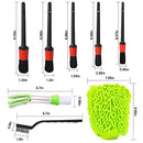 5 Pcs Detailing Brush Set with Wire Brush, Car Wash Mitts, AIFUDA Car Cleaning Brush Kit for Auto Detailing Cleaning Car Motorcycle Interior, Exterior,Leather, Air Vents