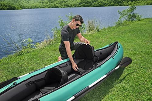 Bestway Hydro Force 2 Person Inflatable Kayak | Ventura Kayak Set with Hand Pump, Paddles and Storage Bag, Turquoise, 86 x 333 x 113 cm