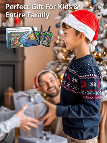 Inspireyes Walkie Talkies for Kids Rechargeable, 48 Hours Working Time 2 Way Radio Long Range, Outdoor Camping Games Toy Birthday Xmas Boys Age 8-12 3-5 Girls, 3 Pack Camouflage