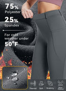 BALEAF Women's Horse Riding Pants Full Seat Winter Riding Breeches Fleece Equestrian Horseback Tights Zipper Pockets Leggings, Grey-full Seat, Large