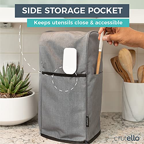 Crutello Food Processor Cover with Storage Pockets for Large Custom 11-14 Cup Processor