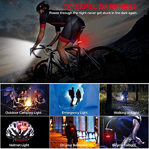 Bike Lights,Bike Lights for Night Riding,IPX5 Waterproof Bicycle Light or Taillight Combinations,Multiple Modes,Suitable for All Kinds of Bicycle