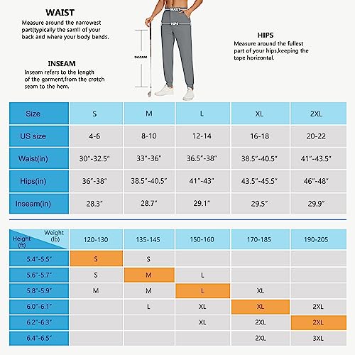 JIM LEAGUE Men's Golf Joggers Pants Belt Loops Slim Fit Stretchy Sweatpants Work Travel Dress Casual Tapered Pants Quick Dry, Dark Grey, Medium