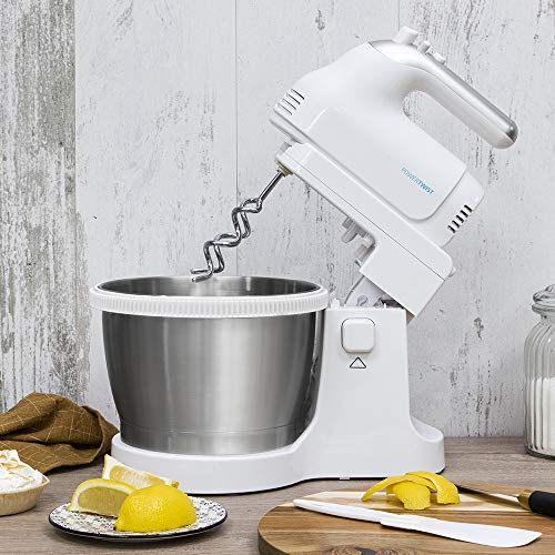 Cecotec PowerTwist 500 Steel Stand Mixer - Power of 500 W, 5 Speeds Including Turbo, 3 Accessories, 3.5 L, Stainless Steel Bowl