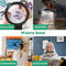 NZQXJXZ 2-in-1 Magnifying Glass with Light and Stand, 5X & 10X Magnifying Lamp with 36 Adjustable Brightness LEDs, Flexible Gooseneck Floor Standing Magnifying Lamp for Close Work, Craft, Reading