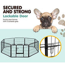 i.Pet 24" Large 8 Panel Pet Dog Playpen Rabbit Play Pen Playpens Fence Cage Cages Puppy Exercise Enclosure Crate Pets Barrier Portable Outdoor Indoor Run Gate Guinea Pig Heavy Panels Kennel