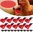 10 Pcs Red Automatic Chicken Drinkers Waterers Poultry Watering Cups Bowls Drinking Dispenser Cage Accessories, Red Plastic Backyards Chicken Flock Duck Bird Water Feeder（Contains 10 Screws）