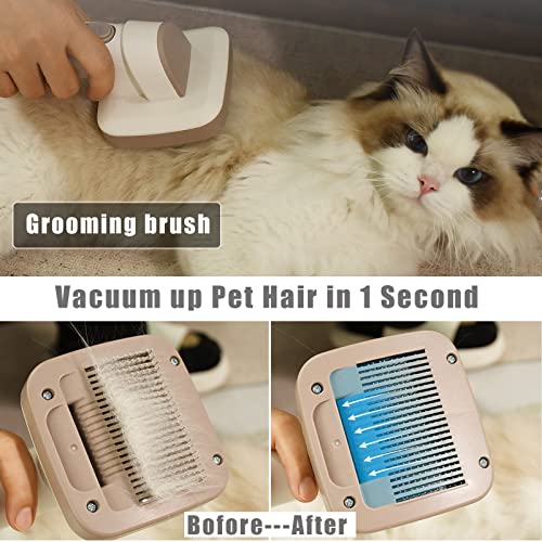 Pet Grooming Vacuum Kit, Dog Grooming Clippers, Professional Hair Cleaning Beauty Tool Set of 6 Pieces, Picks Up 99% Pet Hair