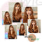 HAIRCUBE Auburn Wigs for Women,Long Wig with Bangs Natural Wavy Auburn Wigs Heat Resistant Fiber Synthetic Wigs for Daily Party