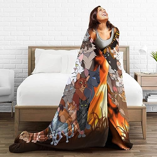Warriors-Cats Blanket for Women Girls Goys Pet Kids Soft Warm Cozy Throw Blanket Sofa Bed Fleece Travel Blanket Gifts 50"x40"
